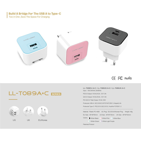 LL-T089US A+C Wall Charger